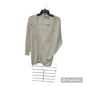 Lucia Cream/Ivory Cardigan Button up Size M